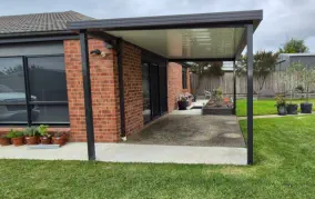 Pergola over concrete slab